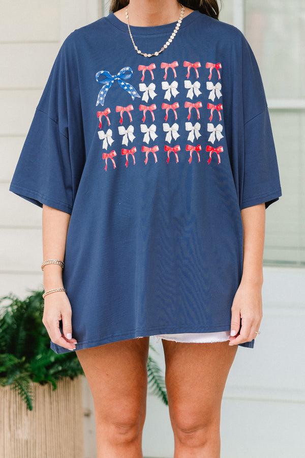 All American Babe Boyfriend Tee, Navy