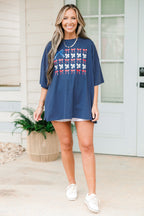 All American Babe Boyfriend Tee, Navy