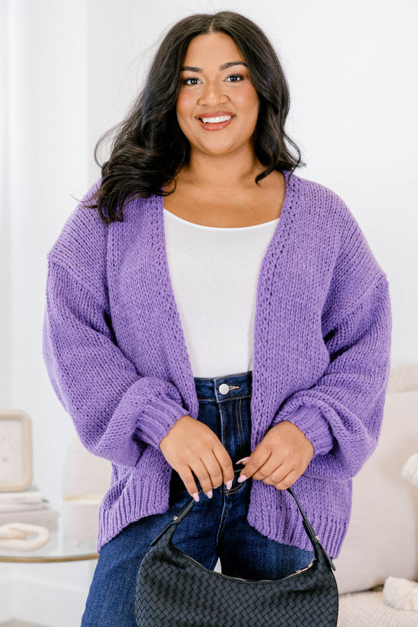 All In Time Cardigan, Purple