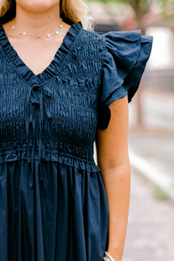 As Luck Would Have It Dress, Navy