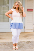 At The End Babydoll Top, Pink-Ivory