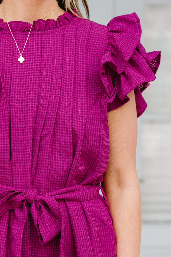 Be More Authentic Dress, Magenta