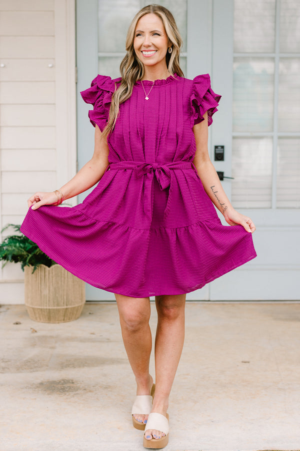 Be More Authentic Dress, Magenta