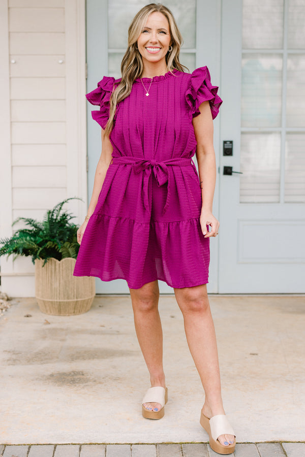 Be More Authentic Dress, Magenta