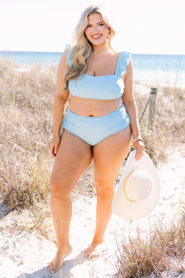 Beach Trip Swim Top, Aqua