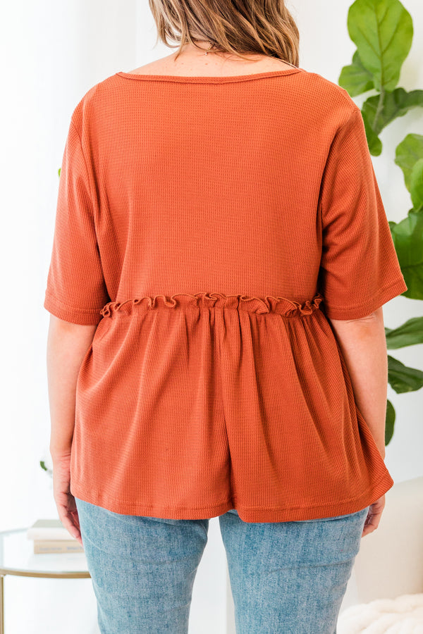 Beachside Blue Top, Copper