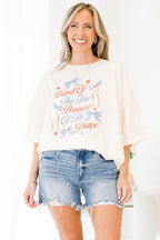 Because of the Brave Boyfriend Tee, Ivory