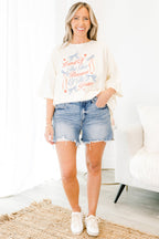 Because of the Brave Boyfriend Tee, Ivory