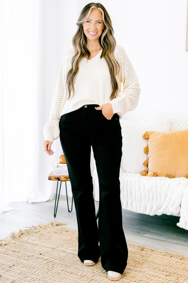 Believe In Us Flare Jeans, Black