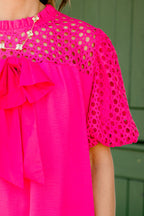 Big Bows Top, Fuchsia