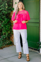 Big Bows Top, Fuchsia