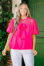 Big Bows Top, Fuchsia