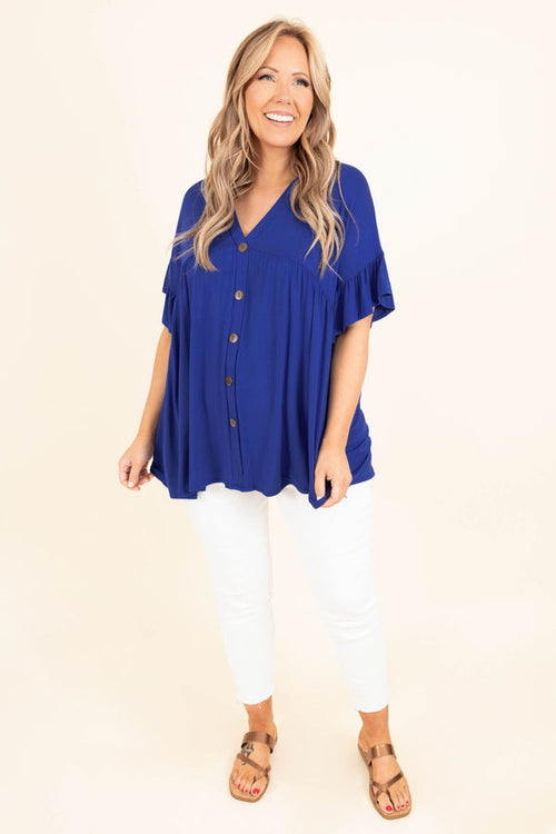 Bittersweet Beginnings Top, Royal Blue