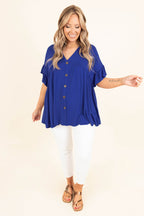 Bittersweet Beginnings Top, Royal Blue