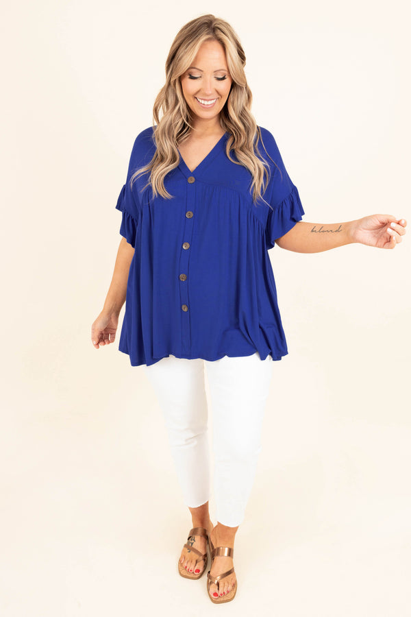 Bittersweet Beginnings Top, Royal Blue