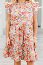 Blissful Garden Dress, Orange