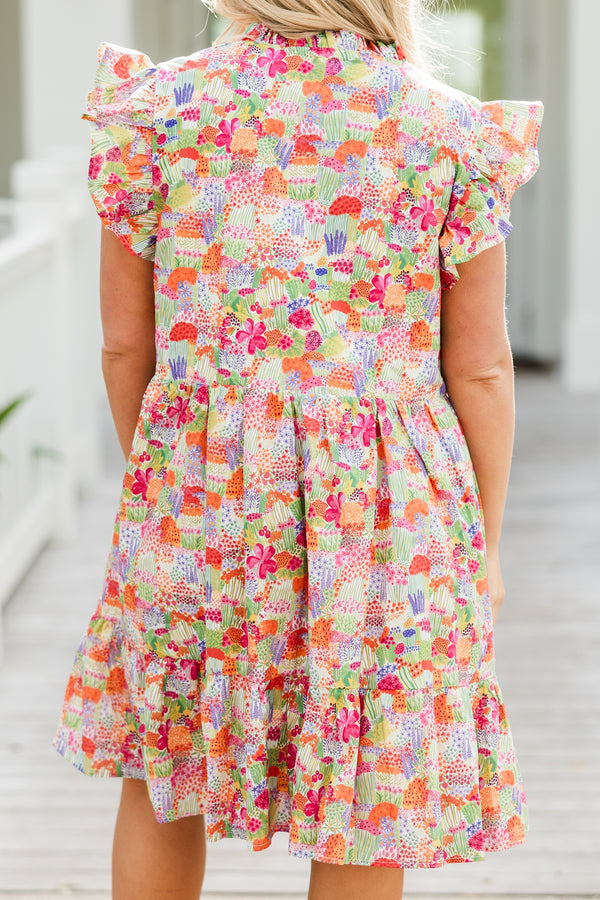 Blissful Garden Dress, Orange