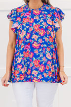 Bloom Boldly Top, Royal Blue