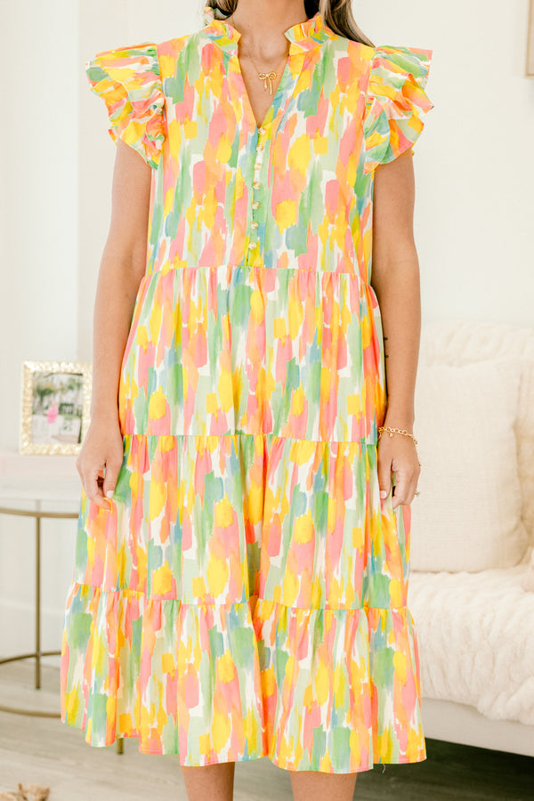 Blooming Personality Dress, Watercolor