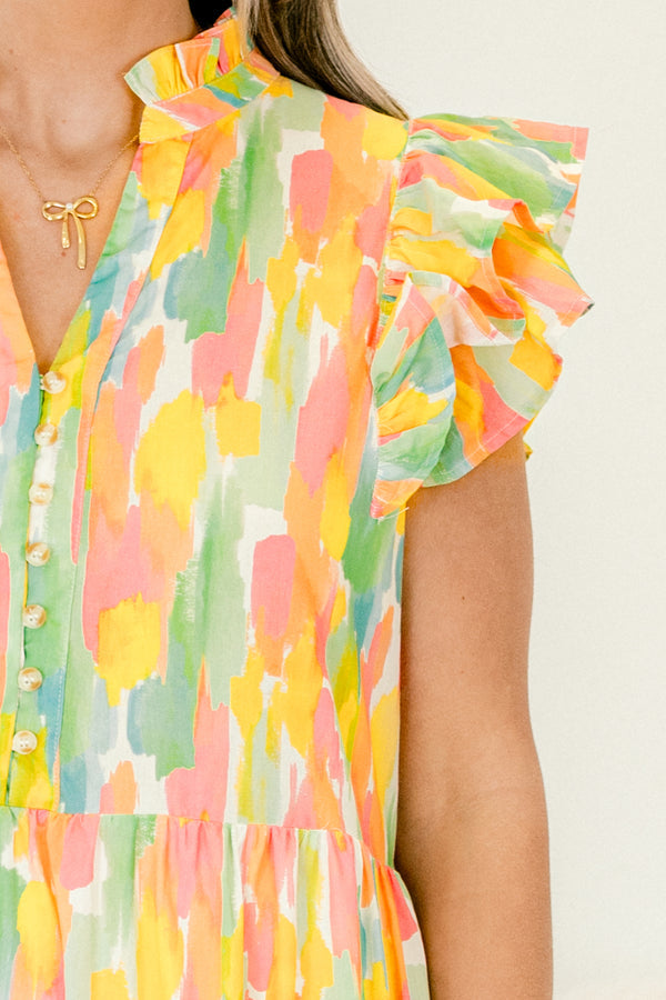 Blooming Personality Dress, Watercolor