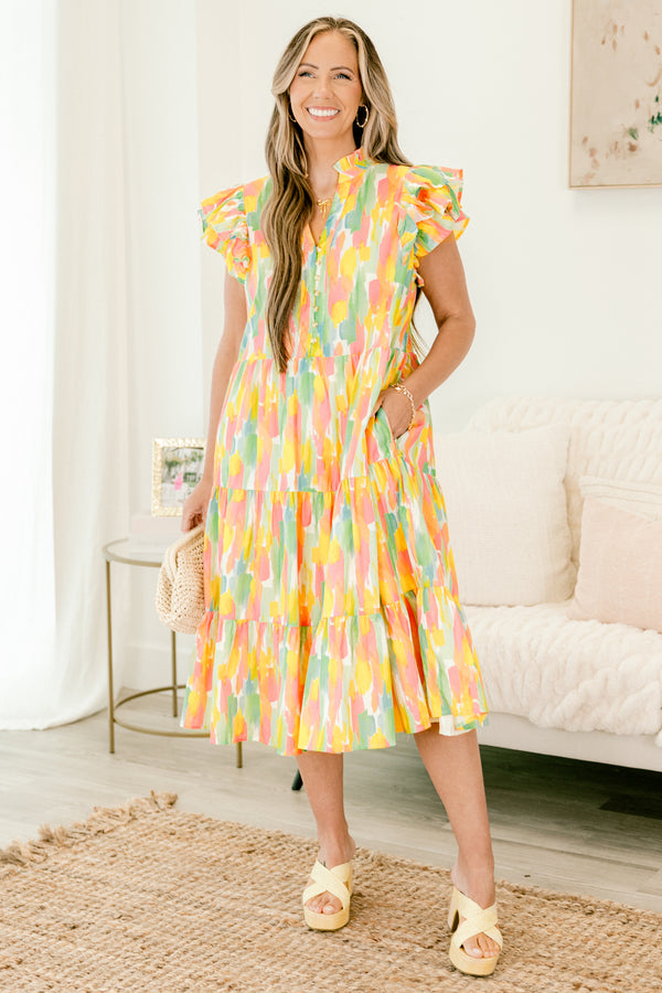 Blooming Personality Dress, Watercolor