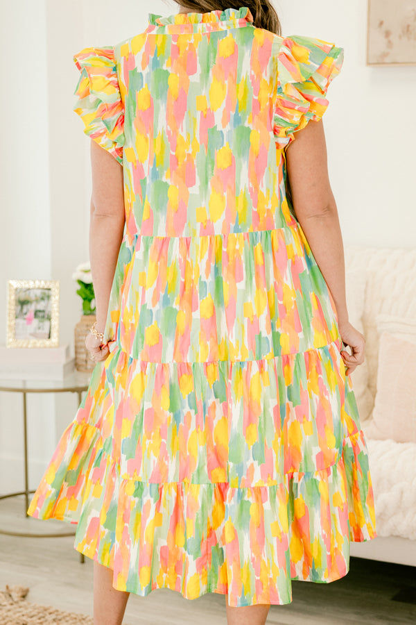Blooming Personality Dress, Watercolor