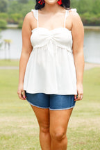 Blossoming Flower Top, White