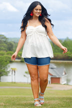 Blossoming Flower Top, White