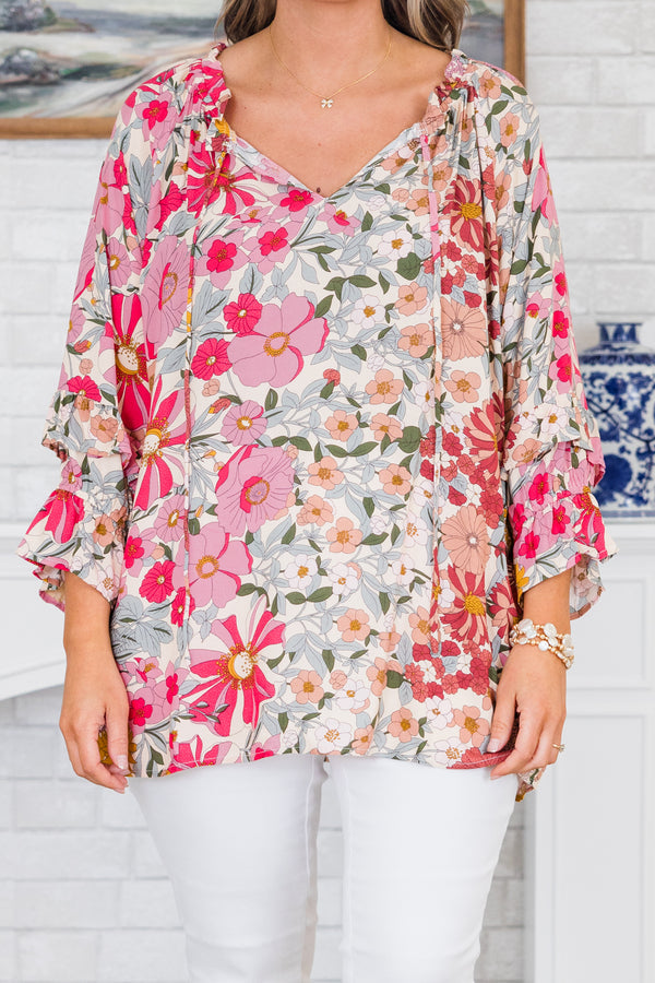 Bold Agenda Top, Pink