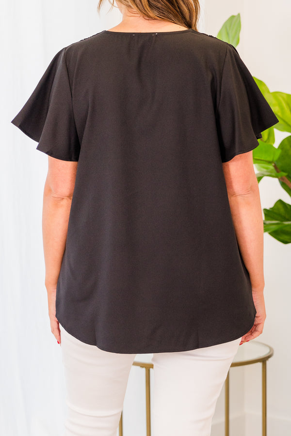 Break Room Chat Top, Schwarz