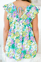 Breathing Easy Babydoll Top, Mint Multi