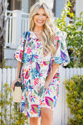 Breeze Through Paradise Dress, Pink Tropical