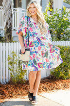 Breeze Through Paradise Dress, Pink Tropical