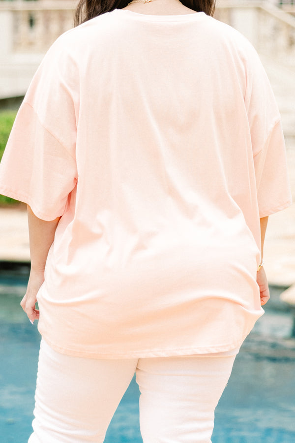 Bridal Boots Boyfriend Tee, Cream Pink