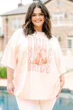 Bridal Boots Boyfriend Tee, Cream Pink