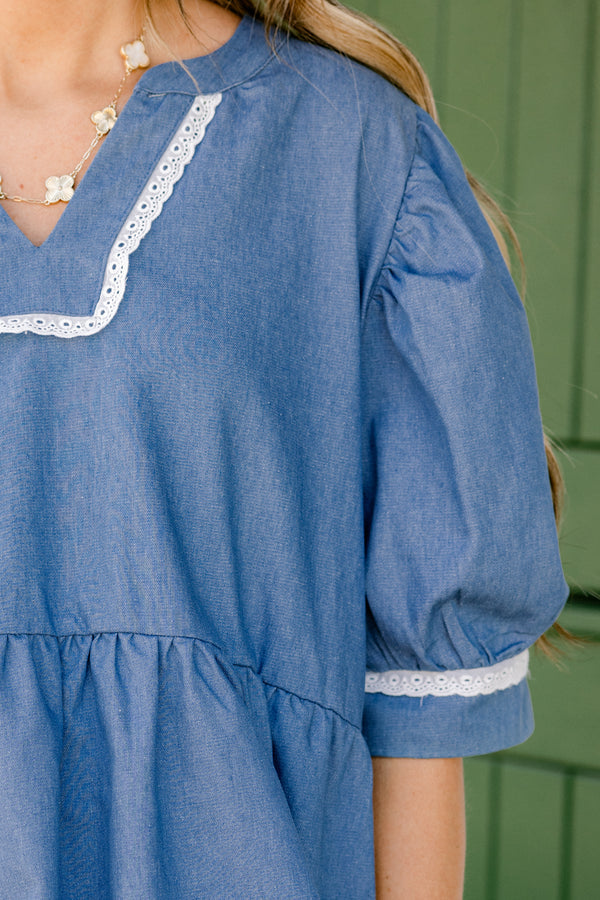 Bright Morning Sun Top, Chambray