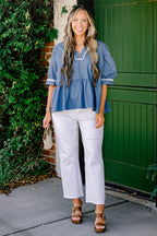 Bright Morning Sun Top, Chambray