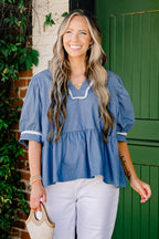 Bright Morning Sun Top, Chambray