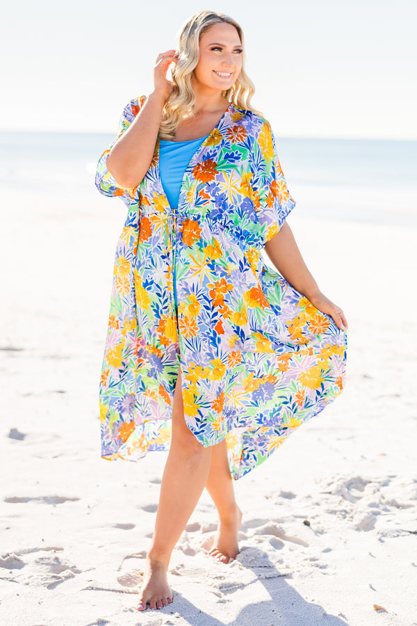 Building Sand Castles Kimono, Royal Multi