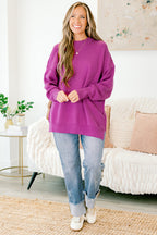 Sweater „Busy Being Me“, Fuchsia