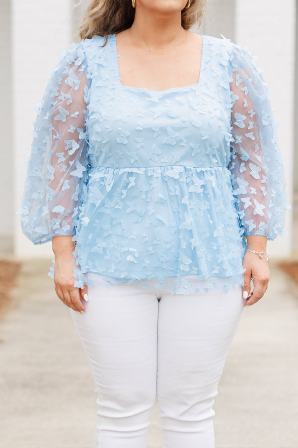 Butterfly Catch Top, Sky Blue