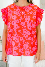 Buy Me Time Top, Red-Fuchsia
