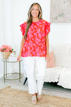 Buy Me Time Top, Red-Fuchsia