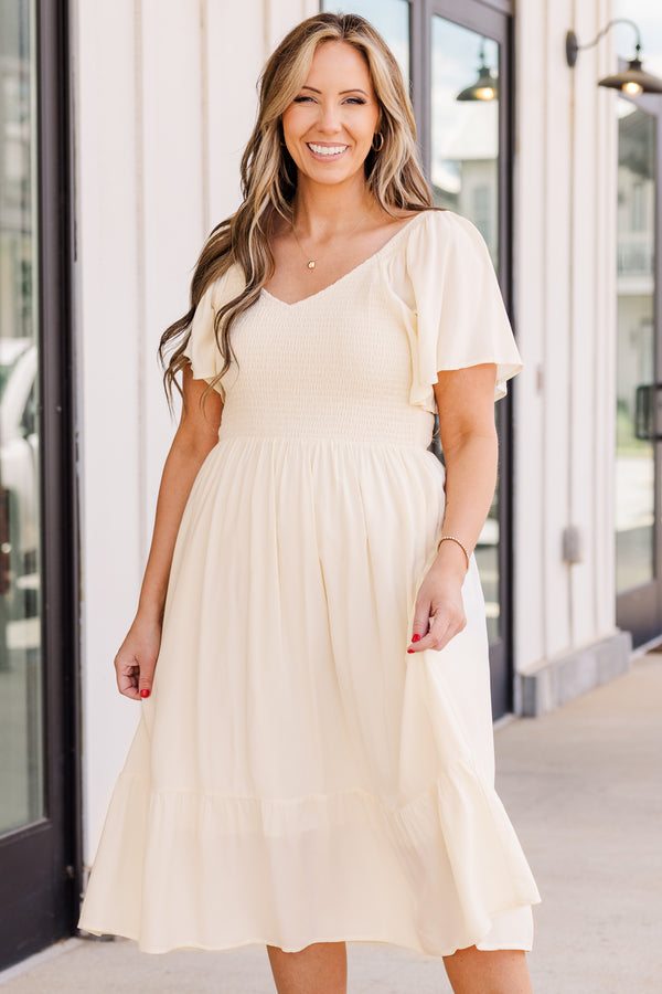 Can't Be Outdone Dress, Cream
