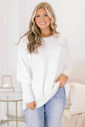 Can't Keep Going Sweater, Ivory-Blue