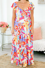 Captured By You Dress, Red Multi
