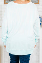 Caribbean Splash Pullover, Neon Blue