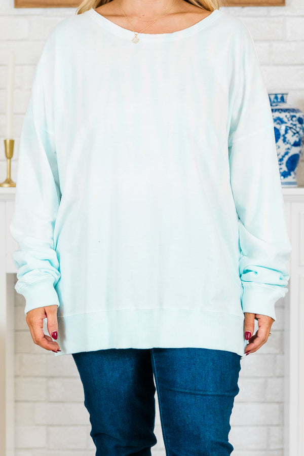 Caribbean Splash Pullover, Neon Blue