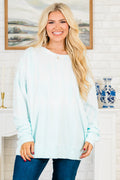 Caribbean Splash Pullover, Neon Blue