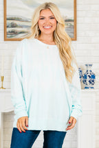 Caribbean Splash Pullover, Neon Blue